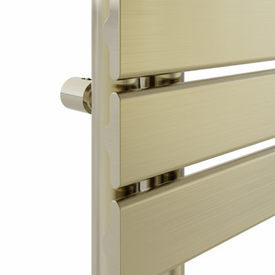Rinse Designer Heated Towel Rail Bathroom Ladder Radiator Warmer Central Heating Rads Flat Panel Brushed Brass 824x500mm
