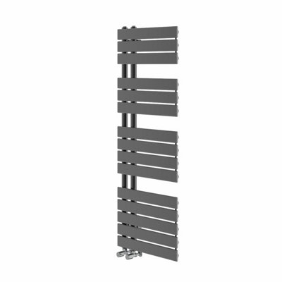 Rinse Designer Heated Towel Rail Bathroom Ladder Radiator Warmer Central Heating Rads Flat Panel Gunmetal 1380x500mm
