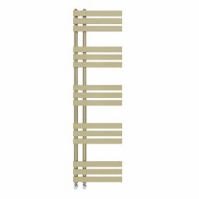 Rinse Designer Heated Towel Rail D Shape Bathroom Ladder Style Radiator Warmer Central Heating Brushed Brass 1600x450mm