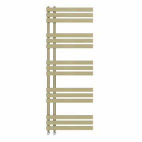 Rinse Designer Heated Towel Rail D Shape Bathroom Ladder Style Radiator Warmer Central Heating Brushed Brass 1600x600mm