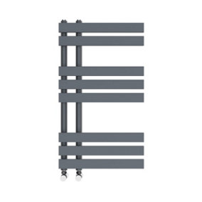 Rinse Designer Heated Towel Rail D Shape Bathroom Ladder Style Radiator Warmer Central Heating Sand Grey 800x450mm