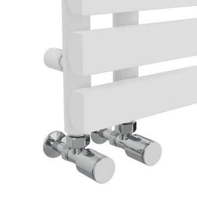 Rinse Designer Heated Towel Rail D Shape Bathroom Ladder Style Radiator Warmer Central Heating White 1200x450mm