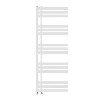 Rinse Designer Heated Towel Rail D Shape Bathroom Ladder Style Radiator Warmer Central Heating White 1600x600mm