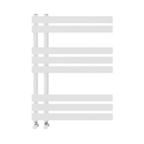 Rinse Designer Heated Towel Rail D Shape Bathroom Ladder Style Radiator Warmer Central Heating White 800x600mm