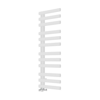 Rinse Designer Oval Panel Heated Towel Rail 1200x450mm Bathroom Ladder Style Radiator Warmer Central Heating White