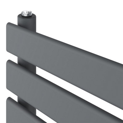 Rinse Flat Panel Anthracite Bathroom Heated Towel Rail Ladder Radiator Warmer 1200x450mm