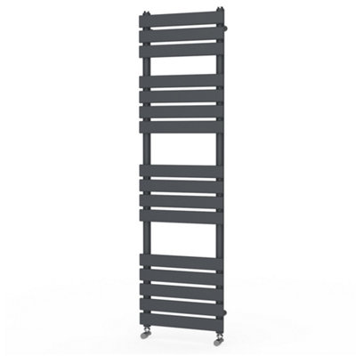 Rinse Flat Panel Anthracite Towel Radiator Bathroom Heated Towel Rail 1600x450mm