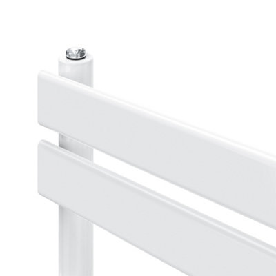 Rinse Flat Panel Bathroom Heated Towel Rail Ladder Radiator Warmer -800x450mm White