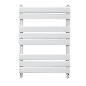 Rinse Flat Panel Bathroom Heated Towel Rail Ladder Radiator Warmer -800x600mm White