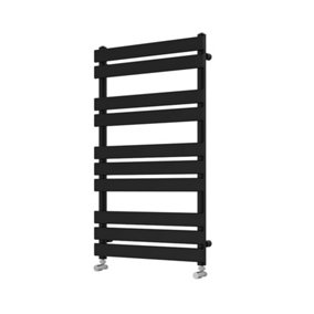 Rinse Flat Panel Heated Towel Rail Black Bathroom Ladder Radiator Warmer 1000x600mm