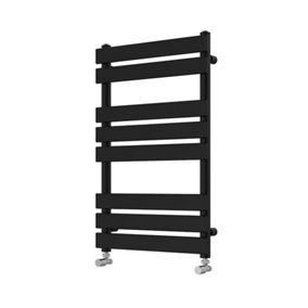 Rinse Flat Panel Heated Towel Rail Black Bathroom Ladder Radiator Warmer 800x500mm