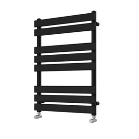 Rinse Flat Panel Heated Towel Rail Black Bathroom Ladder Radiator Warmer 800x600mm