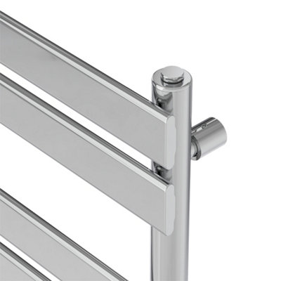 Rinse Heated Towel Rail Radiator For Bathroom Ladder Flat Panel Chrome 1000x600mm