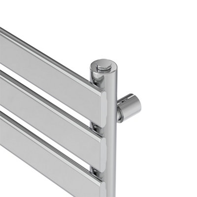 Rinse Heated Towel Rail Radiator For Bathroom Ladder Flat Panel Chrome 1200x450mm