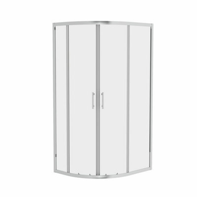 Rinse Left/Right Offset Quadrant Shower Enclosure 6mm Easy Clean Glass Sliding Door Shower Cubicle Chrome 1000x800x1900mm