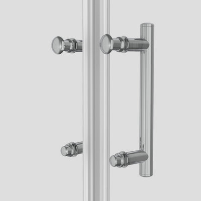 Rinse Left/Right Offset Quadrant Shower Enclosure 6mm Easy Clean Glass Sliding Door Shower Cubicle Chrome 1000x800x1900mm