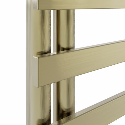 Rinse Minimalist Bathroom Heated Warming Towel Rail Radiator Ladder 1600x600mm Brushed Brass