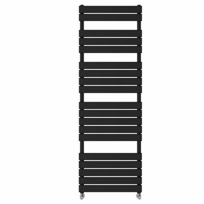 Rinse - Minimalist Heated Towel Rail Radiator Bathroom Flat Panel Black 1800x600mm Modern Central Heating Space Saving Radiator