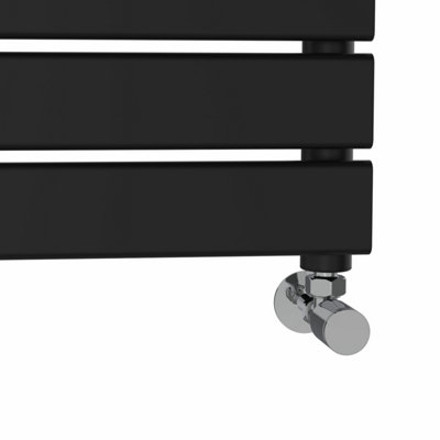 Rinse - Minimalist Heated Towel Rail Radiator Bathroom Flat Panel Black 650 x 500mm - Modern Central Heating Space Saving Radiator
