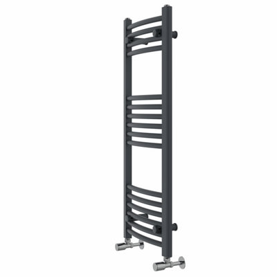 Rinse Modern Bathroom Heated Towel Rail Ladder Radiator 1000x400mm Curved for Bathroom Kitchen Anthracite