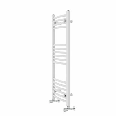 Rinse Modern Bathroom Heated Towel Rail Ladder Radiator 1000x400mm Curved for Bathroom Kitchen White