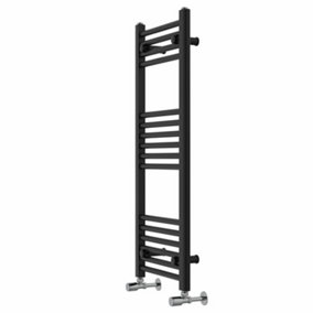 Rinse Modern Bathroom Heated Towel Rail Ladder Radiator 1000x400mm Straight for Bathroom Kitchen Black
