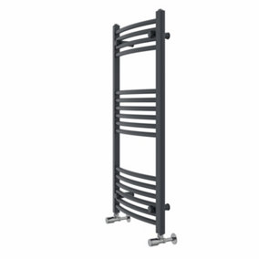 Rinse Modern Bathroom Heated Towel Rail Ladder Radiator 1000x500mm Curved for Bathroom Kitchen Anthracite