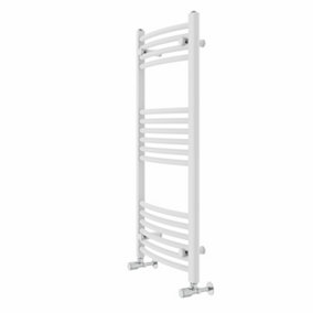 Rinse Modern Bathroom Heated Towel Rail Ladder Radiator 1000x500mm Curved for Bathroom Kitchen White