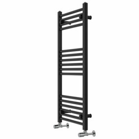 Rinse Modern Bathroom Heated Towel Rail Ladder Radiator 1000x500mm Straight for Bathroom Kitchen Black