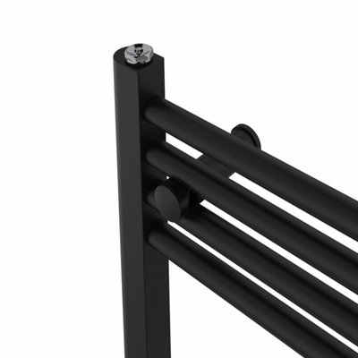 Rinse Modern Bathroom Heated Towel Rail Ladder Radiator 1000x500mm Straight for Bathroom Kitchen Black