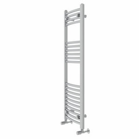 Rinse Modern Bathroom Heated Towel Rail Ladder Radiator 1200x400mm Curved for Bathroom Kitchen Chrome