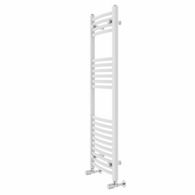 Rinse Modern Bathroom Heated Towel Rail Ladder Radiator 1200x400mm Curved for Bathroom Kitchen White