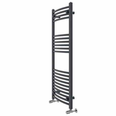 Rinse Modern Bathroom Heated Towel Rail Ladder Radiator 1200x500mm Curved for Bathroom Kitchen Anthracite