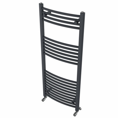 Rinse Modern Bathroom Heated Towel Rail Ladder Radiator 1200x500mm Curved for Bathroom Kitchen Anthracite