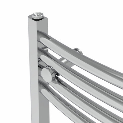 Rinse Modern Bathroom Heated Towel Rail Ladder Radiator 1200x500mm Curved for Bathroom Kitchen Chrome