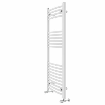 Rinse Modern Bathroom Heated Towel Rail Ladder Radiator 1200x500mm Curved for Bathroom Kitchen White