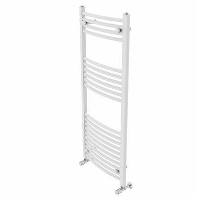 Rinse Modern Bathroom Heated Towel Rail Ladder Radiator 1200x500mm Curved for Bathroom Kitchen White