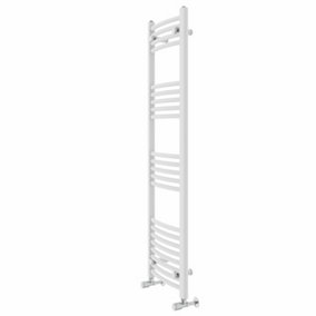 Rinse Modern Bathroom Heated Towel Rail Ladder Radiator 1400x400mm Curved for Bathroom Kitchen White