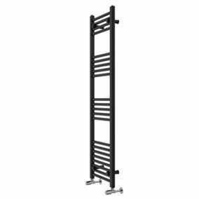 Rinse Modern Bathroom Heated Towel Rail Ladder Radiator 1400x400mm Straight for Bathroom Kitchen Black