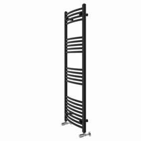 Rinse Modern Bathroom Heated Towel Rail Ladder Radiator 1400x500mm Curved for Bathroom Kitchen Black