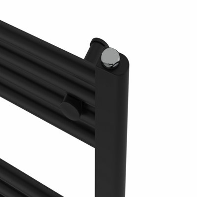 Rinse Modern Bathroom Heated Towel Rail Ladder Radiator 1400x500mm Straight for Bathroom Kitchen Black