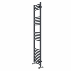 Rinse Modern Bathroom Heated Towel Rail Ladder Radiator 1600x400mm Curved for Bathroom Kitchen Anthracite