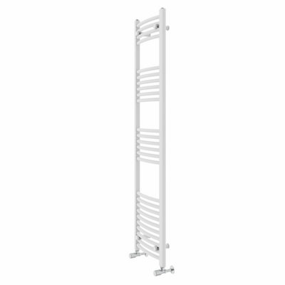 Rinse Modern Bathroom Heated Towel Rail Ladder Radiator 1600x400mm Curved for Bathroom Kitchen White