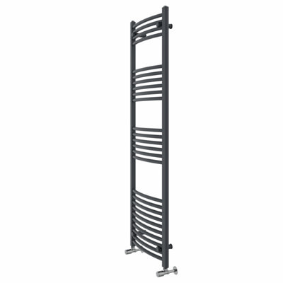 Rinse Modern Bathroom Heated Towel Rail Ladder Radiator 1600x500mm Curved for Bathroom Kitchen Anthracite