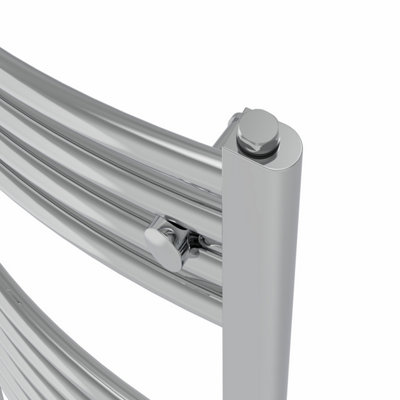 Rinse Modern Bathroom Heated Towel Rail Ladder Radiator 1600x500mm Curved for Bathroom Kitchen Chrome
