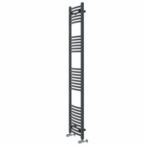 Rinse Modern Bathroom Heated Towel Rail Ladder Radiator 1800x400mm Curved for Bathroom Kitchen Anthracite