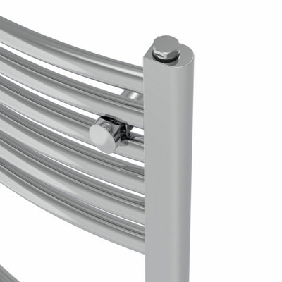 Rinse Modern Bathroom Heated Towel Rail Ladder Radiator 1800x400mm Curved for Bathroom Kitchen Chrome