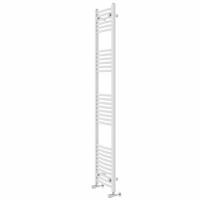 Rinse Modern Bathroom Heated Towel Rail Ladder Radiator 1800x400mm Curved for Bathroom Kitchen White