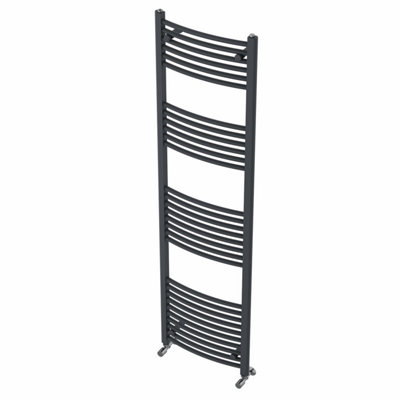 Rinse Modern Bathroom Heated Towel Rail Ladder Radiator 1800x500mm Curved for Bathroom Kitchen Anthracite