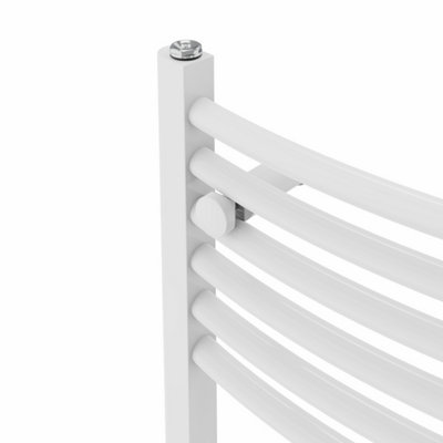 Rinse Modern Bathroom Heated Towel Rail Ladder Radiator 1800x500mm Curved for Bathroom Kitchen White